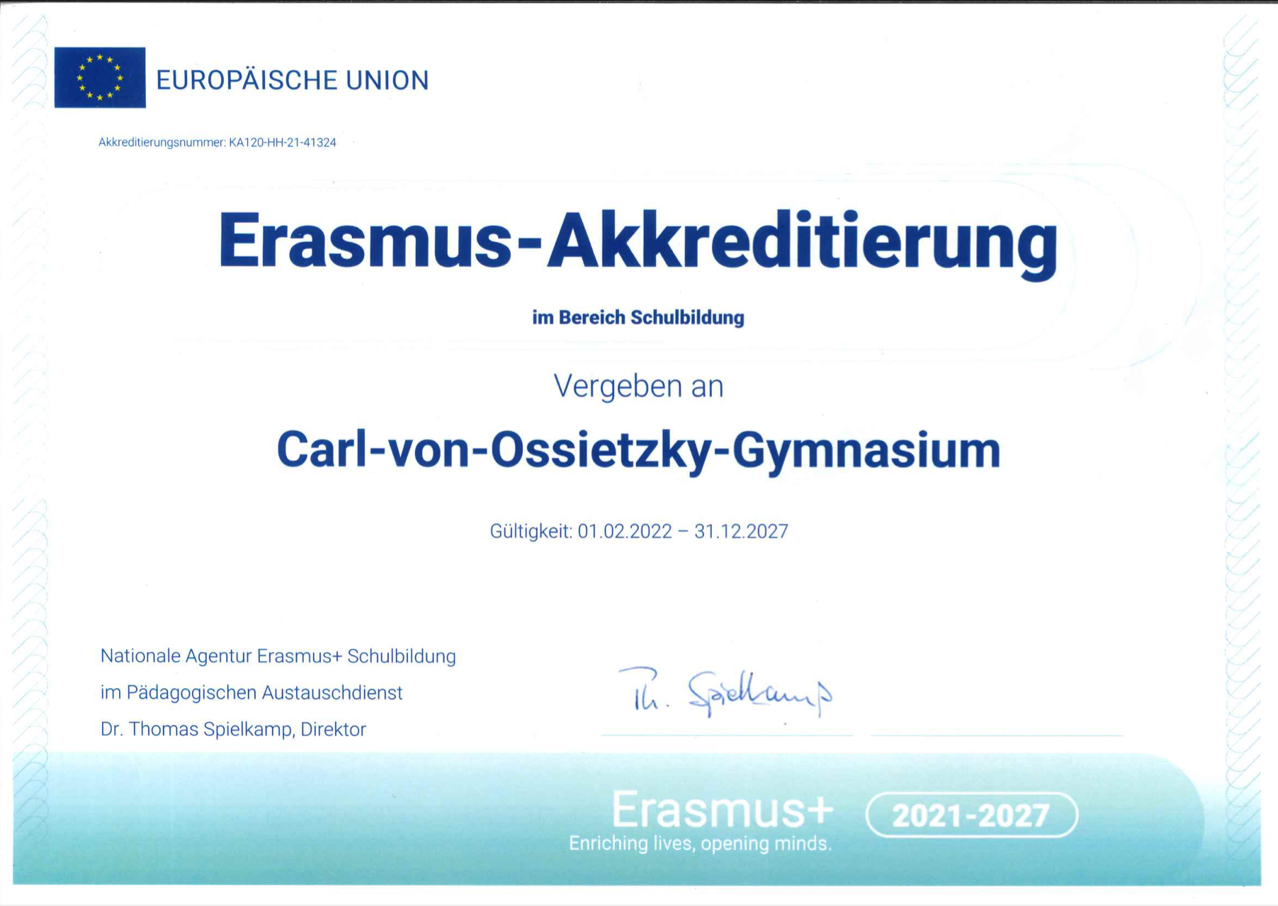 Das CvO ist Erasmus+ Schule!