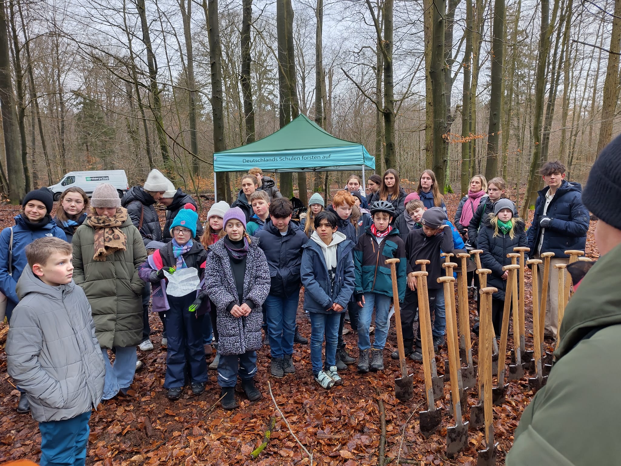 Baumpflanzaktion im Wald
